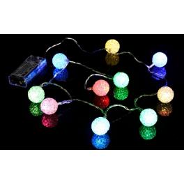 Vánoční řetěz - světelné koule, 10 LED, barevné