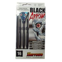 Šipky s plastovým hrotem HARROWS SOFT BLACK ARROW 16g