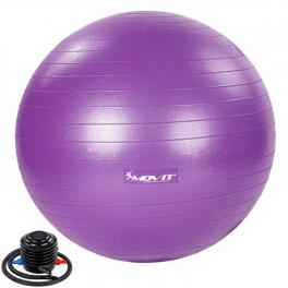MOVIT Gymnastický míč s nožní pumpou, 55 cm, fialový